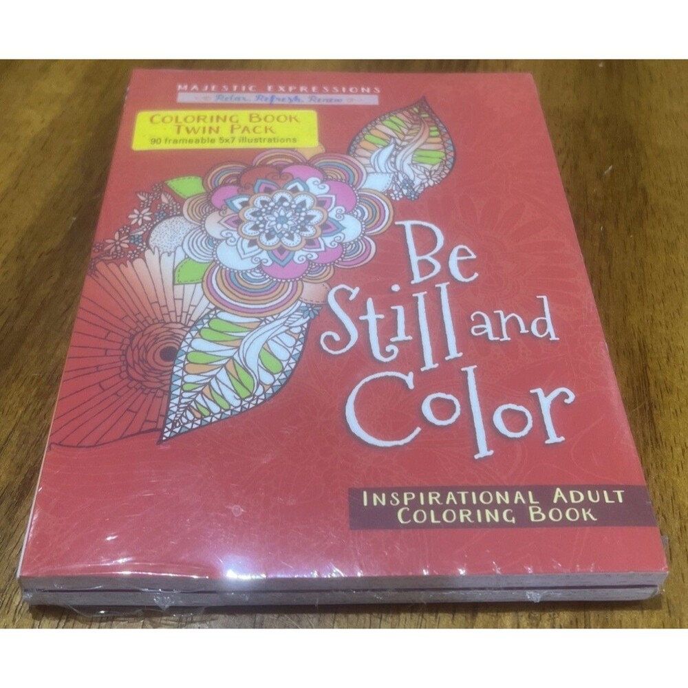 Be Still and Color: Inspirational Adult Coloring Book TWIN PACK 90 5x7 Illustrat
